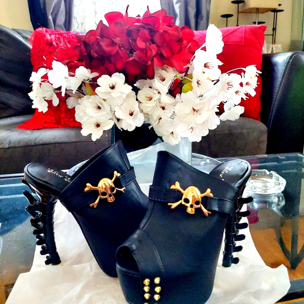 Beautiful BikerBarbie heels by shoe story size 4